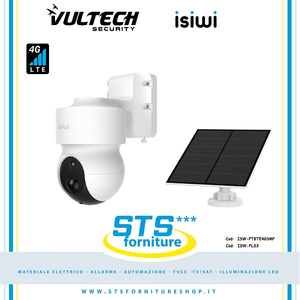 Telecamera Isiwi 4G REDI+ 3Mpx Motorizzata + Pannello Solare SOLAR3